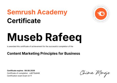 Content Marketing Principles for Business by Semrush