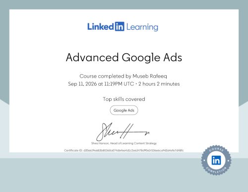 Advanced Google Ads Certification by LinkedIn