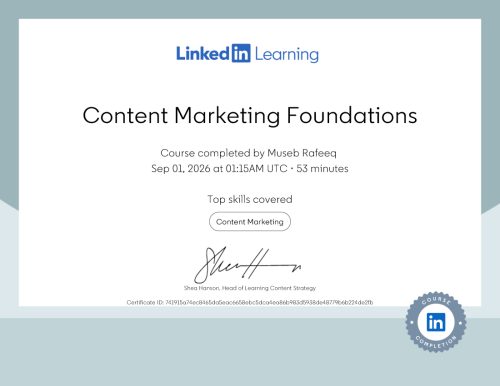 Content Marketing Foundations Certification by LinkedIn